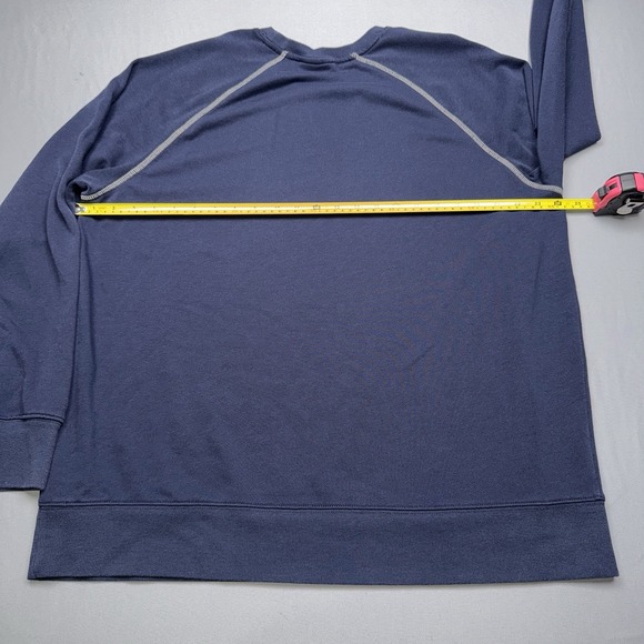 Reebok Mens Crew Neck Sweatshirt Navy Blue Logo Athletic Pullover XL - Picture 6 of 9